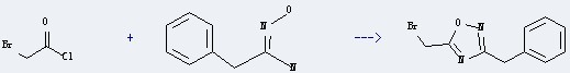 Benzeneethanimidamide,N-hydroxy- can be used to produce 3-benzyl-5-(bromomethyl)-1,2,4-oxadiazole with bromoacetyl chloride.
